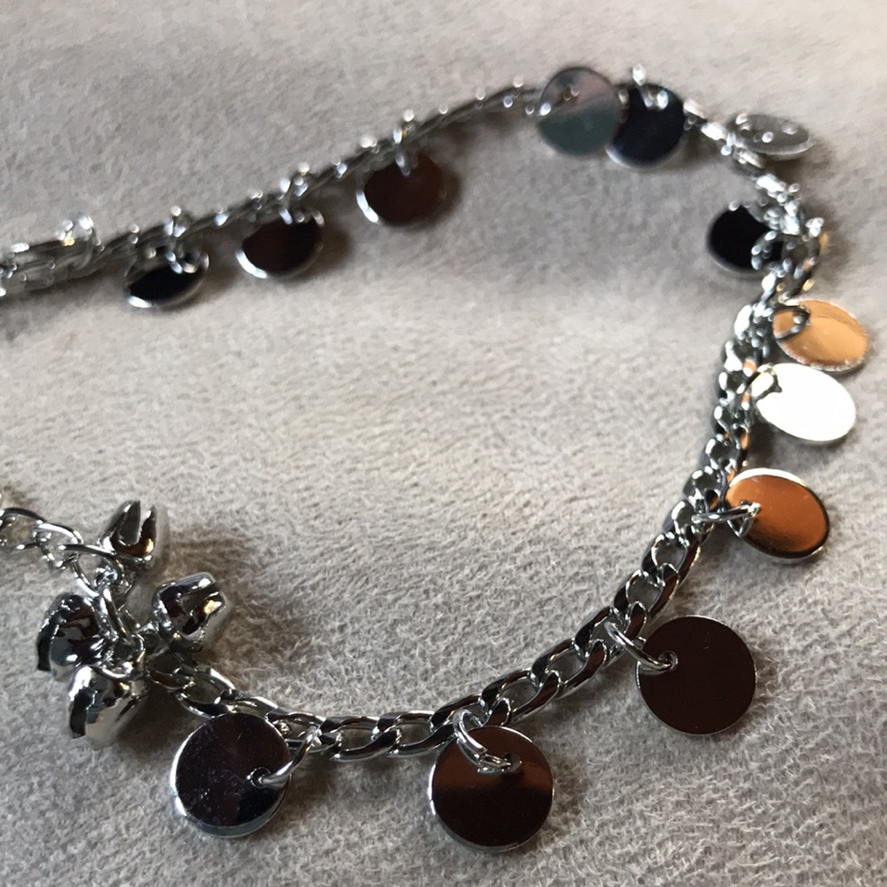 New! Silver Disc Ankle Bracelet - Picture 3 of 5